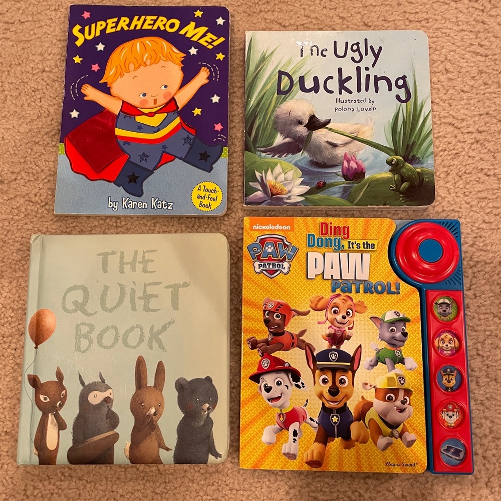 4 Kid’s Board Books, including one that has sound buttons!